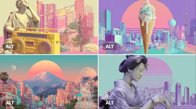 Surrealist Vaporwave generated by AIGH AI Graphics Hub