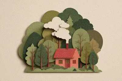 Layered Paper Cut Illustration generated by AIGH AI Graphics Hub