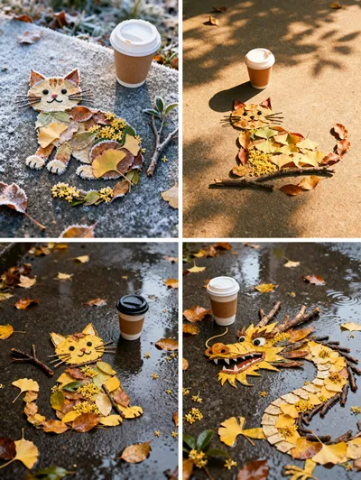Autumn fallen leaves arranged in a pattern generated by AIGH AI Graphics Hub