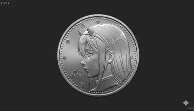 A delicate character metal coin generated by AIGH AI Graphics Hub