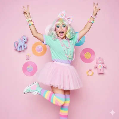 Rainbow hair girl generated by AIGH AI Graphics Hub