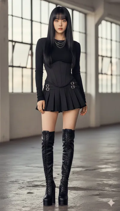 Full-body realistic fashion portrait generated by AIGH AI Graphics Hub