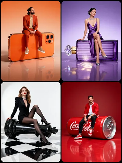 Studio shoot photo with oversized props generated by AIGH AI Graphics Hub