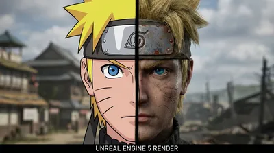 Anime and Reality Split Portrait generated by AIGH AI Graphics Hub