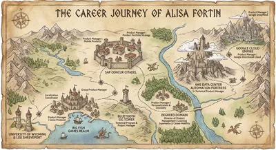Career History Visualized as Map generated by AIGH AI Graphics Hub