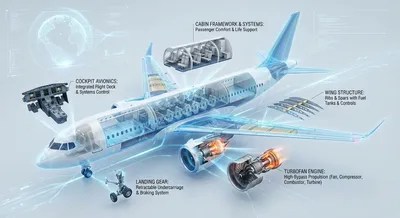 Airplane Cutaway Infographic generated by AIGH AI Graphics Hub