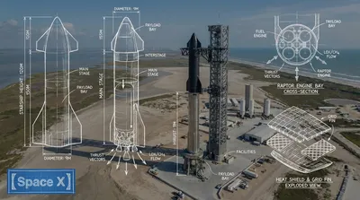 SpaceX Engineering Schematic and Blueprint Lines generated by AIGH AI Graphics Hub