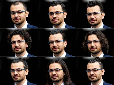 Create 9 different hairstyles generated by AIGH AI Graphics Hub