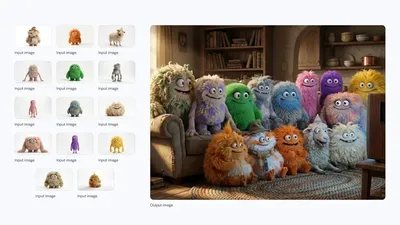 14 furry little guys lined up on the sofa generated by AIGH AI Graphics Hub
