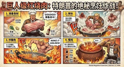 Attack on Titan Style Recipe: Braised Pork generated by AIGH AI Graphics Hub