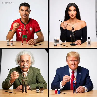 Artist painting a miniature figurine of themselves generated by AIGH AI Graphics Hub