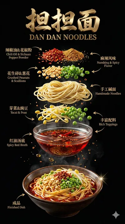 Dandan Noodles Premium Poster generated by AIGH AI Graphics Hub
