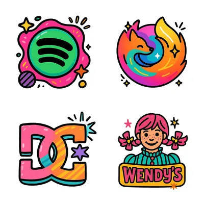 Colorful Cartoon Playful Icons and Badges generated by AIGH AI Graphics Hub