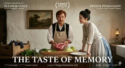 Fictional English movie poster - Taste of Memory generated by AIGH AI Graphics Hub