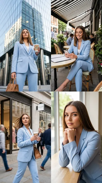 Coherent collage of four fashion lifestyle scenes generated by AIGH AI Graphics Hub