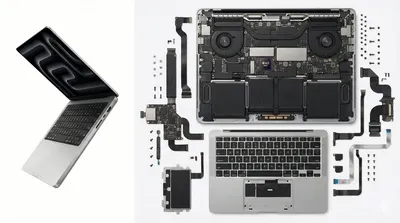 MacBook Pro laptop disassembly generated by AIGH AI Graphics Hub