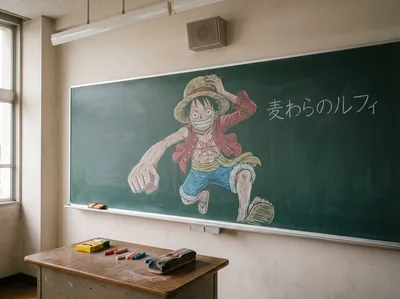 Luffy classroom art generated by AIGH AI Graphics Hub