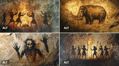 Cave Mural generated by AIGH AI Graphics Hub