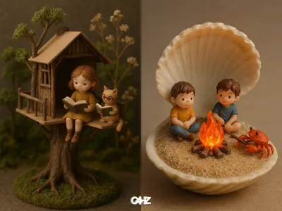 Cute Miniature Scene generated by AIGH AI Graphics Hub